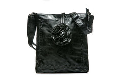 Designer Cross Body Bag With Flower Button and Zip Top - British D'sire