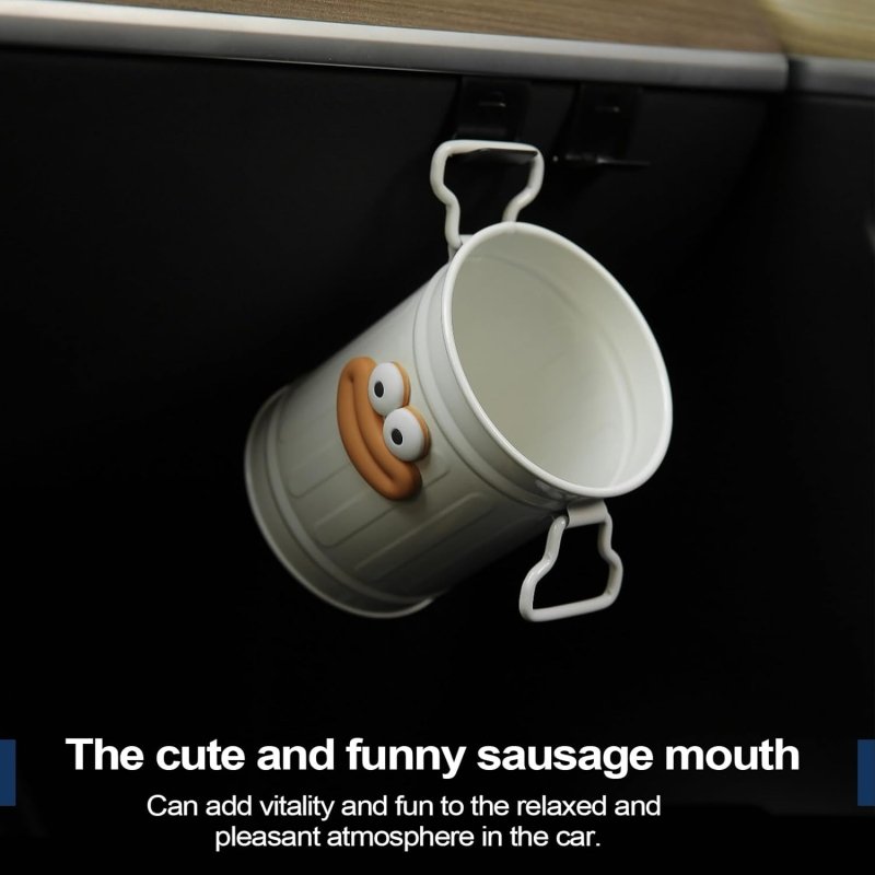 Desk Garbage Can,Cartoon Sausage Mouth Bin for Desk | Creative Countertop Garbage Can, Multipurpose Automotive Garbages Cans Rubbish Organizer for Car Interior Accessories - Home Decor - British D'sire