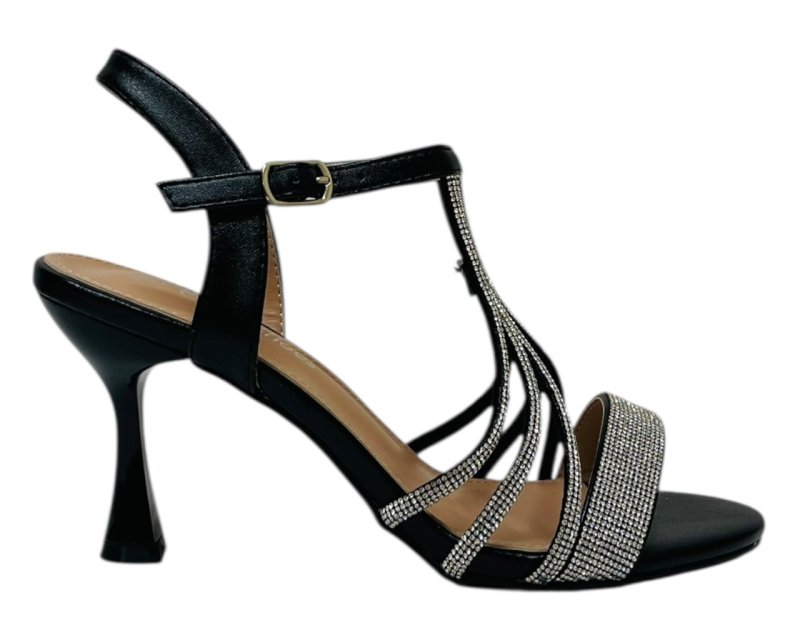 Diamante Ankle Strap Spool Heel Sandals Secondary image