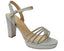 Diamante Block Heel Glitter Ankle Strap Shoes - Heels - British D'sire
