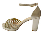 Diamante Block Heel Glitter Cross Strap Shoes - Heels - British D'sire