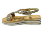 Diamante Elastic Ankle Strap Wedge Sandals - Sandals - British D'sire