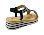 Diamante Elastic Ankle Strap Wedge Sandals - Sandals - British D'sire