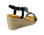 Diamante Espadrilles Wedge Sandals - Sandals - British D'sire