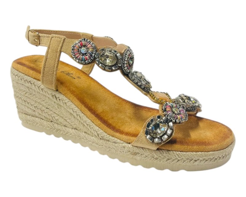Diamante Espadrilles Wedge Sandals Secondary image