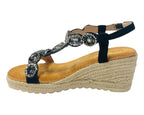 Diamante Espadrilles Wedge Sandals - Sandals - British D'sire