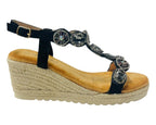 Diamante Espadrilles Wedge Sandals - Sandals - British D'sire
