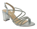 Diamante Glitter Ankle Strap Block Heel Shoes - Heels - British D'sire