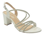 Diamante Glitter Ankle Strap Block Heel Shoes - Heels - British D'sire