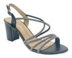 Diamante Glitter Ankle Strap Block Heel Shoes - Heels - British D'sire