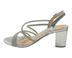 Diamante Glitter Ankle Strap Block Heel Shoes - Heels - British D'sire