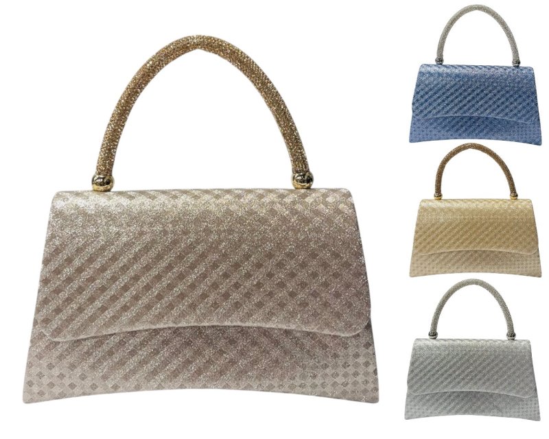 Diamante Glitter Clutch Tote Bag - Bags - British D'sire Main image
