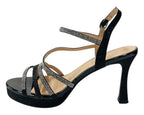 Diamante High Heel Glitter Ankle Strap Shoes - Heels - British D'sire