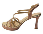 Diamante High Heel Glitter Ankle Strap Shoes - Heels - British D'sire