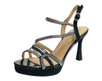 Diamante High Heel Glitter Ankle Strap Shoes - Heels - British D'sire