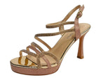 Diamante High Heel Glitter Ankle Strap Shoes - Heels - British D'sire