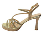 Diamante High Heel Glitter Ankle Strap Shoes - Heels - British D'sire