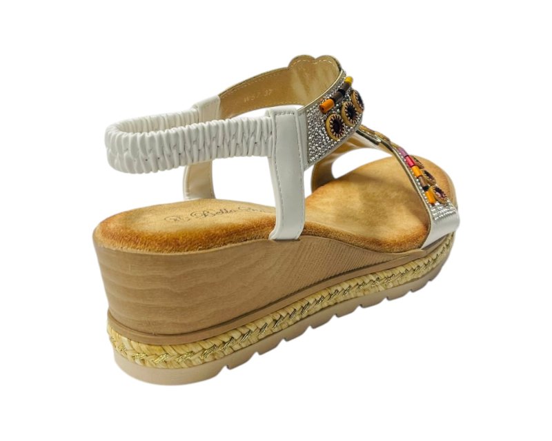 Diamante Slip On Wedge Sandals - Sandals - British D'sire