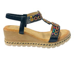 Diamante Slip On Wedge Sandals - Sandals - British D'sire