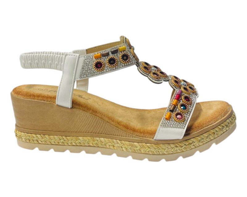 Diamante Slip On Wedge Sandals - Sandals - British D'sire