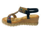 Diamante Slip On Wedge Sandals - Sandals - British D'sire