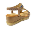 Diamante Slip On Wedge Sandals - Sandals - British D'sire