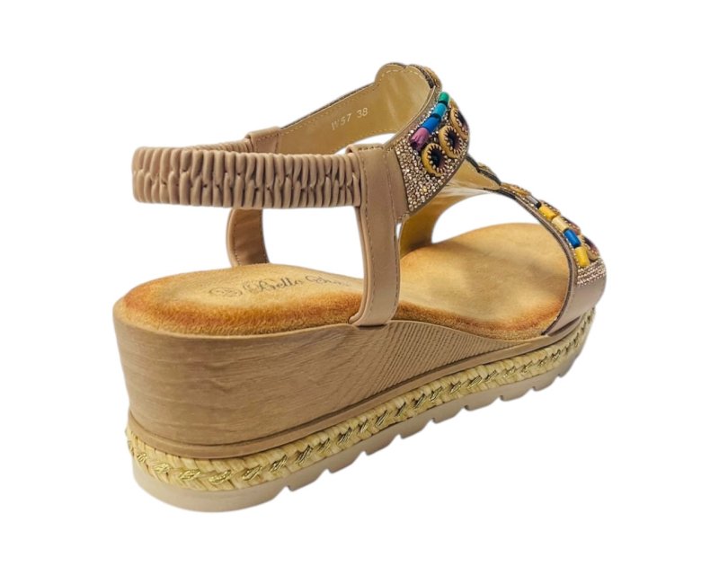Diamante Slip On Wedge Sandals - Sandals - British D'sire