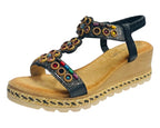 Diamante Slip On Wedge Sandals - Sandals - British D'sire