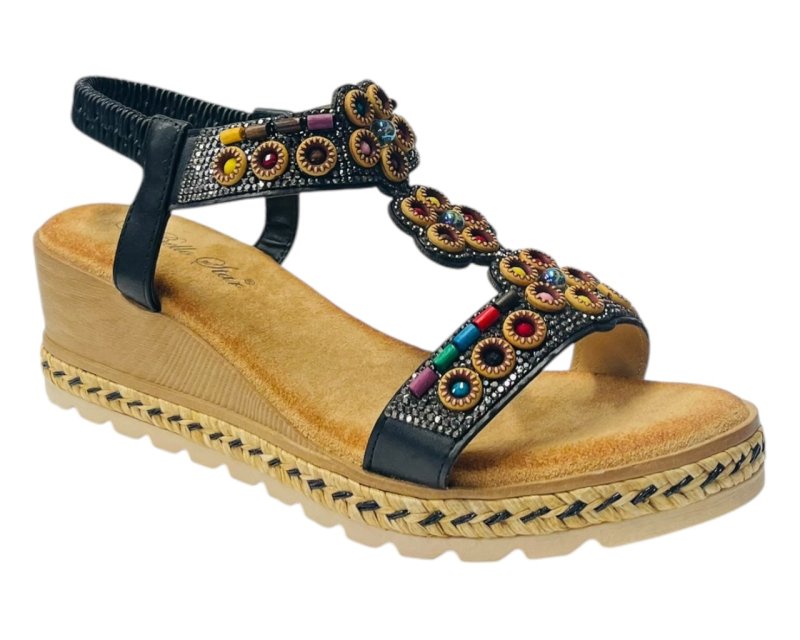 Diamante Slip On Wedge Sandals Secondary image