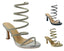 Diamante Snake Anklet Round Toe Sandals - Heels - British D'sire