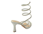 Diamante Snake Anklet Round Toe Sandals - Heels - British D'sire