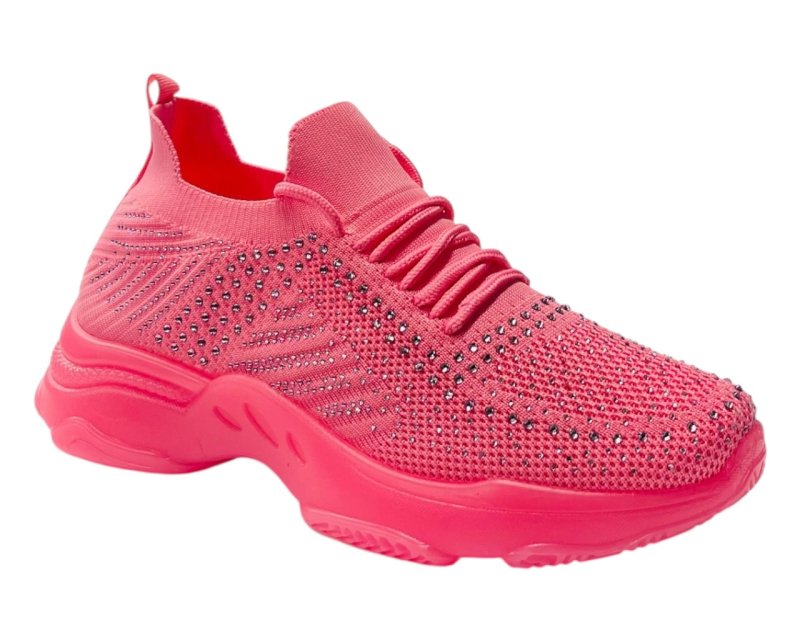 Diamante Socks Lace Up Trainers - Trainers - British D'sire