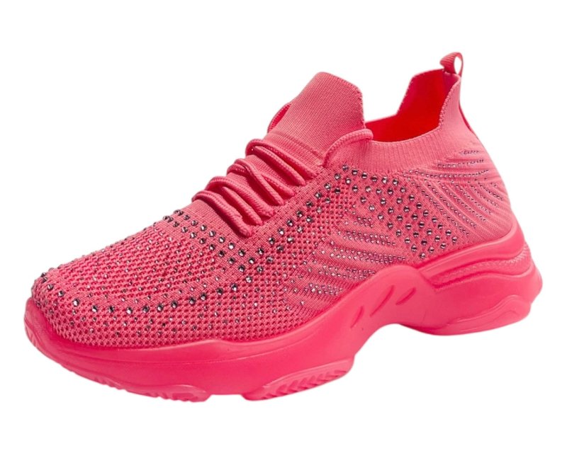 Diamante Socks Lace Up Trainers - Trainers - British D'sire