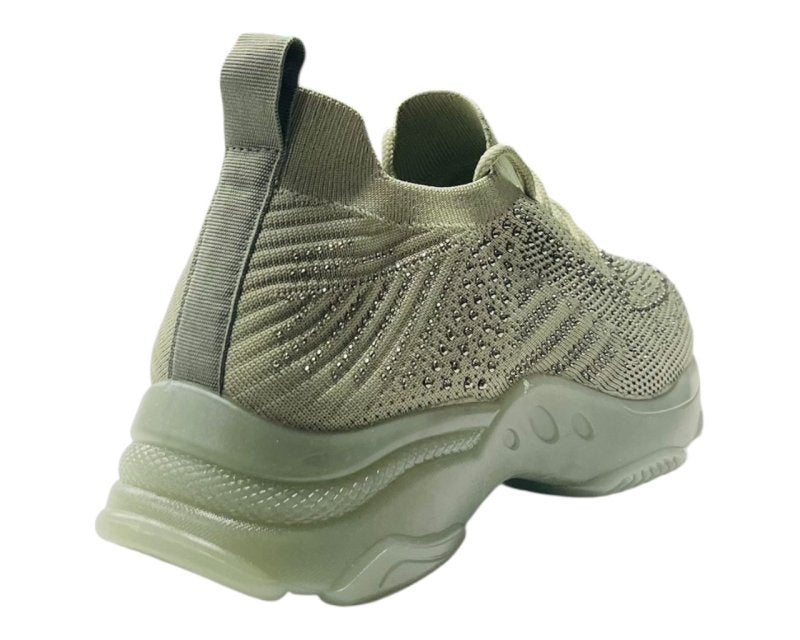 Diamante Socks Lace Up Trainers - Trainers - British D'sire
