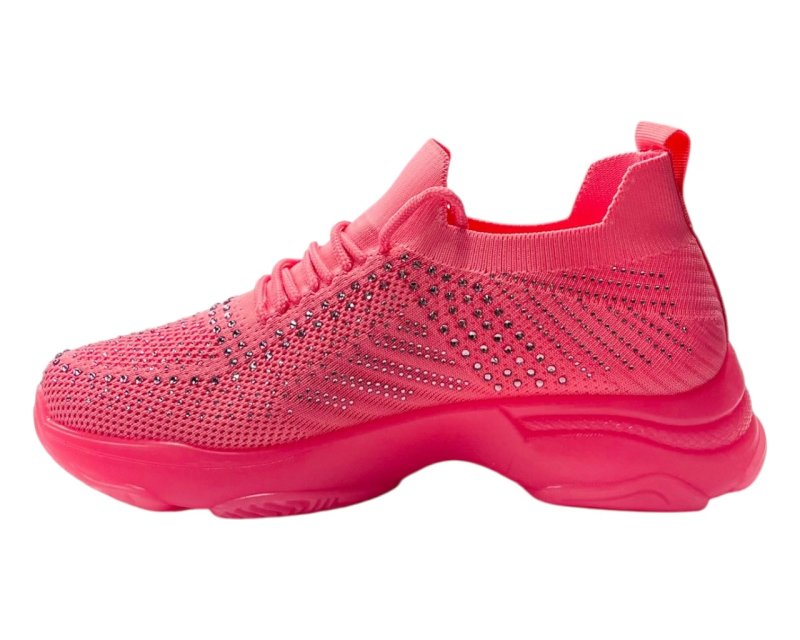 Diamante Socks Lace Up Trainers - Trainers - British D'sire