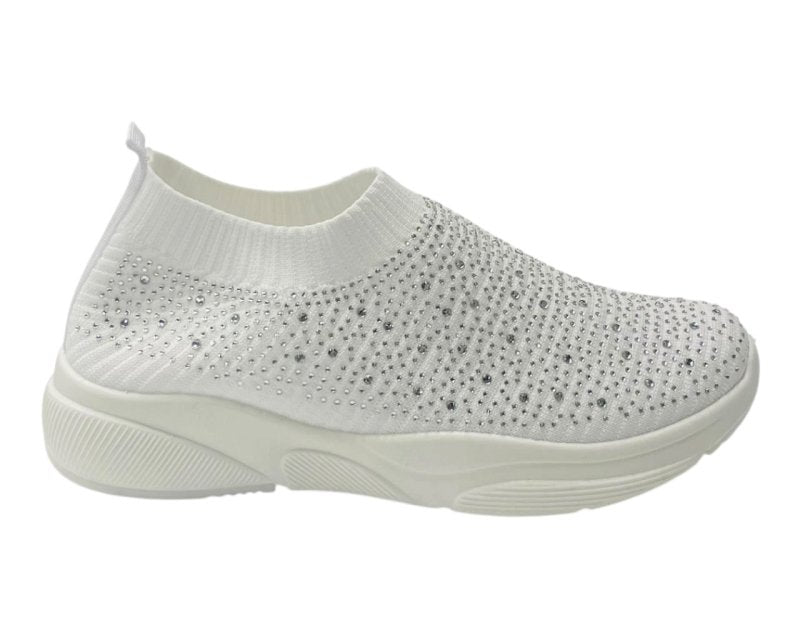 Diamante Socks Slip On Trainers - Trainers - British D'sire