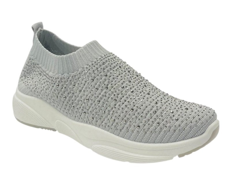 Diamante Socks Slip On Trainers - Trainers - British D'sire