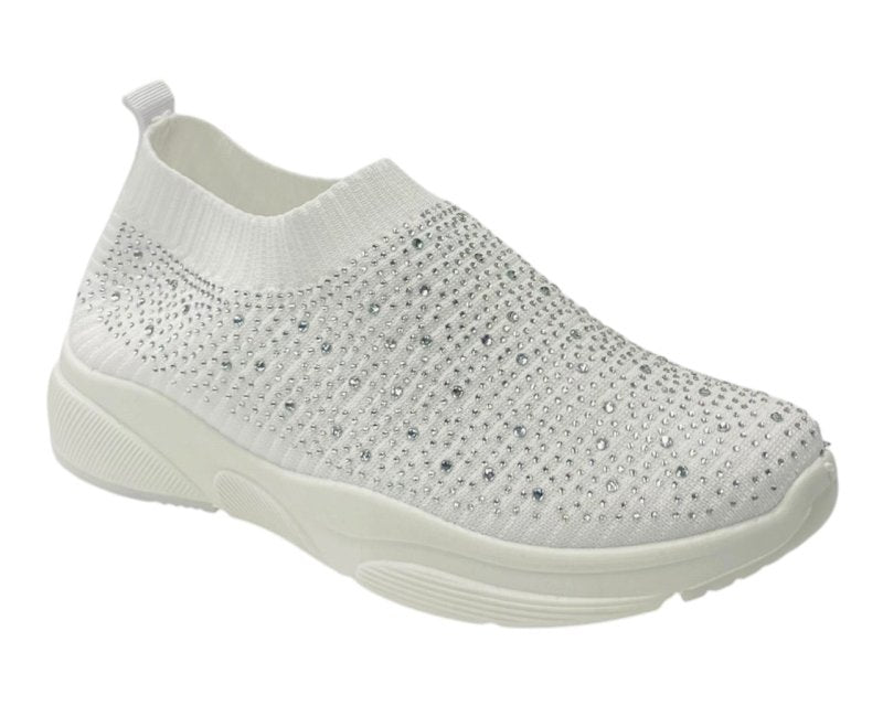 Diamante Socks Slip On Trainers - Trainers - British D'sire