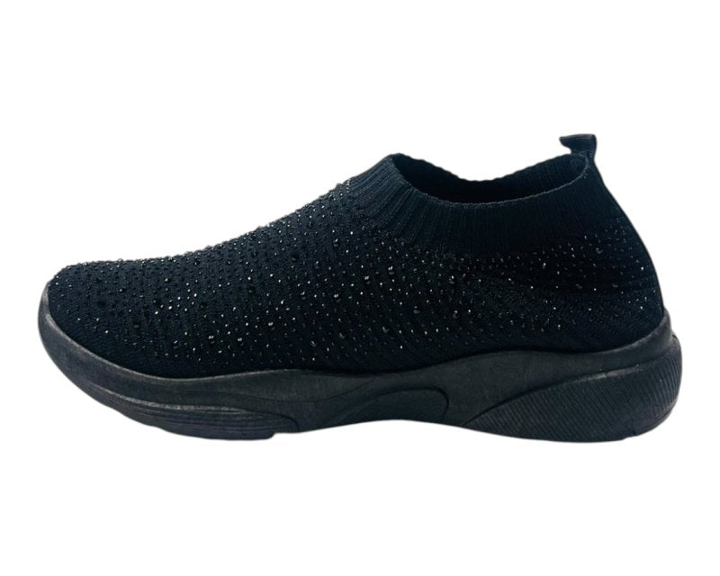 Diamante Socks Slip On Trainers - Trainers - British D'sire