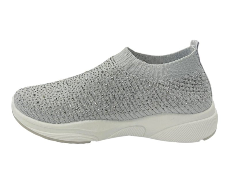 Diamante Socks Slip On Trainers - Trainers - British D'sire