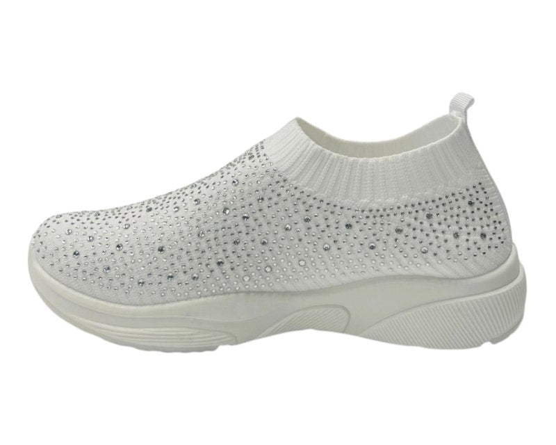Diamante Socks Slip On Trainers - Trainers - British D'sire