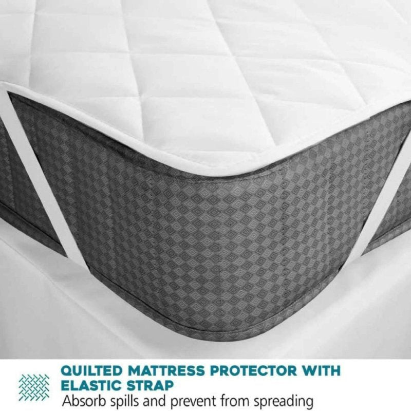 Diamond Pattern Fitted Mattress Layer with Stripes – Soft Mattress Pad Secondary image