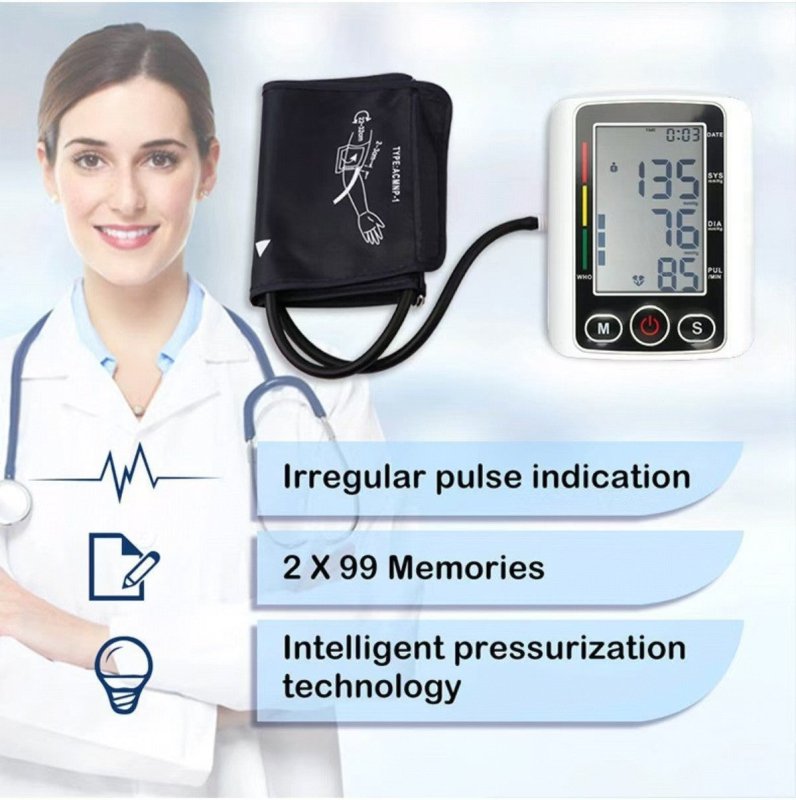 Digital Blood Pressure Monitor Automatic Arm Pulse Meter Voice Talking BP Machine(US Logistics only For USPS.TK/TMEU only For self-pickup)(Platform policies vary; relevant qualifications are attached via link, please do not list products without required - British D'sire