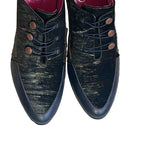 Dijon - Navy/Luggage button shoe/boot - High heel - British D'sire