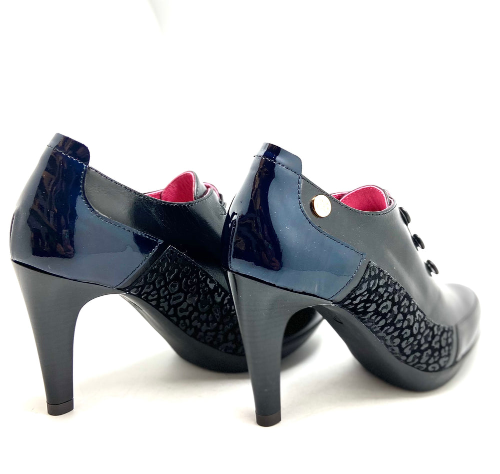 Dijon - Black/Blue button shoe/boot Secondary image