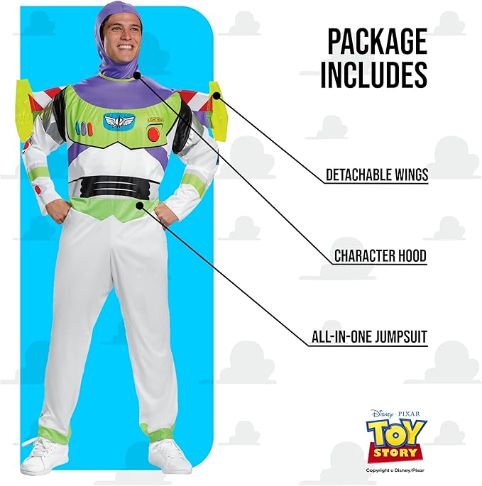 Disney Official Classic Buzz Lightyear Costume Adult, Toy Story Costume Adult - British D'sire Disney Official Classic Buzz Lightyear Costume Adult, Toy Story Costume Adult - British D'sire