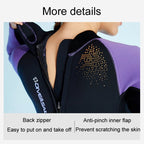 DIVE & SAIL 3mm Ladies Warm Thickened One-Piece Long Sleeve Wetsuit Winter Swimming Gear, Size: L(Black) - British D'sire