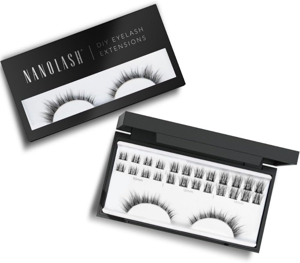 Nanolash DIY Eyelash Extensions 36 pcs - cluster lashes DIY, cluster false eyelashes for lash extensions at home, individual cluster lashes (DIVINE) Secondary image