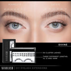 Nanolash DIY Eyelash Extensions 36 pcs - cluster lashes DIY, cluster false eyelashes for lash extensions at home, individual cluster lashes (DIVINE)