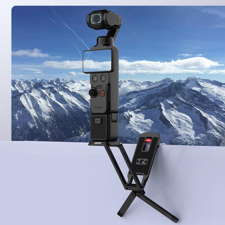 DJI Osmo Pocket 4 / 3 BRDRC Magnetic Tripod Metal Mounting Bracket(Black) - British D'sire Main image